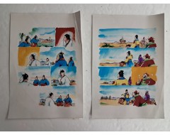 [85] 만화가 신동우 화백 [만화 인화 사진] 2점
