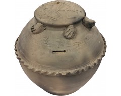 [106] 상단 중앙에 거북이가 그려진 질그릇 저금통