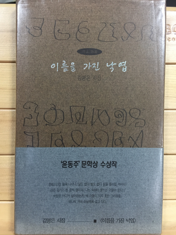 이름을 가진 낙엽 (김영은시집,초판,저자서명본)