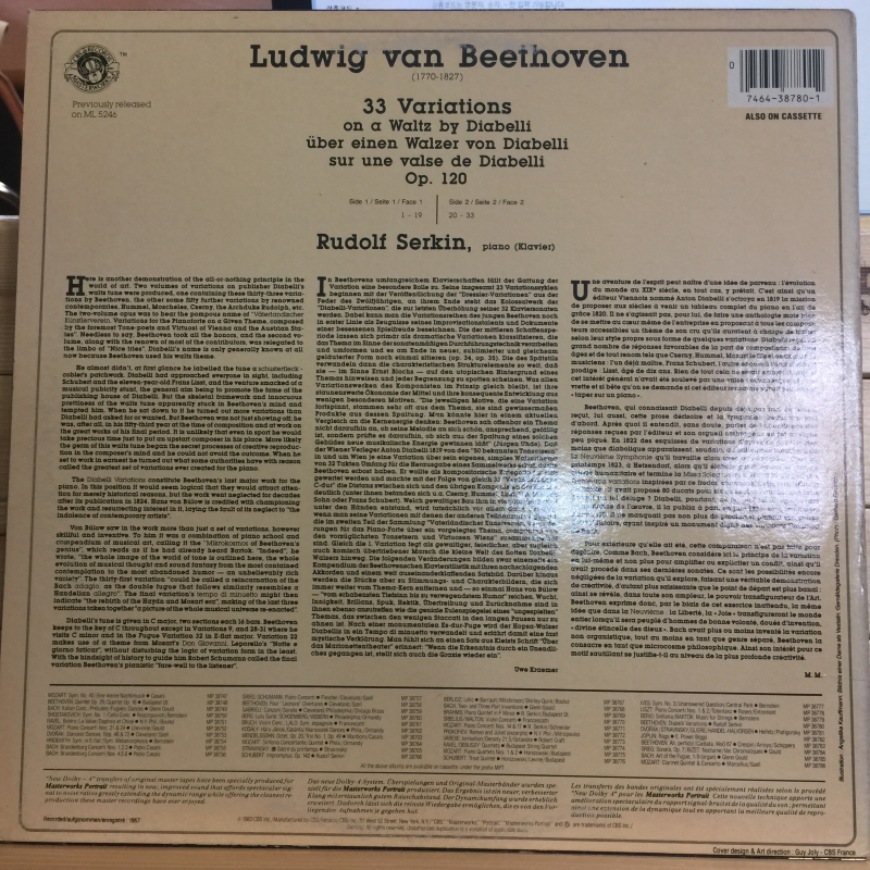 Beethoven* - Rudolf Serkin ‎– Diabelli-Variations