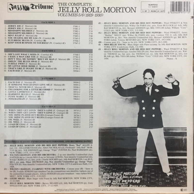 Jelly Roll Morton ‎– The Complete Jelly Roll Morton Volumes 5/6 (1929-1930)