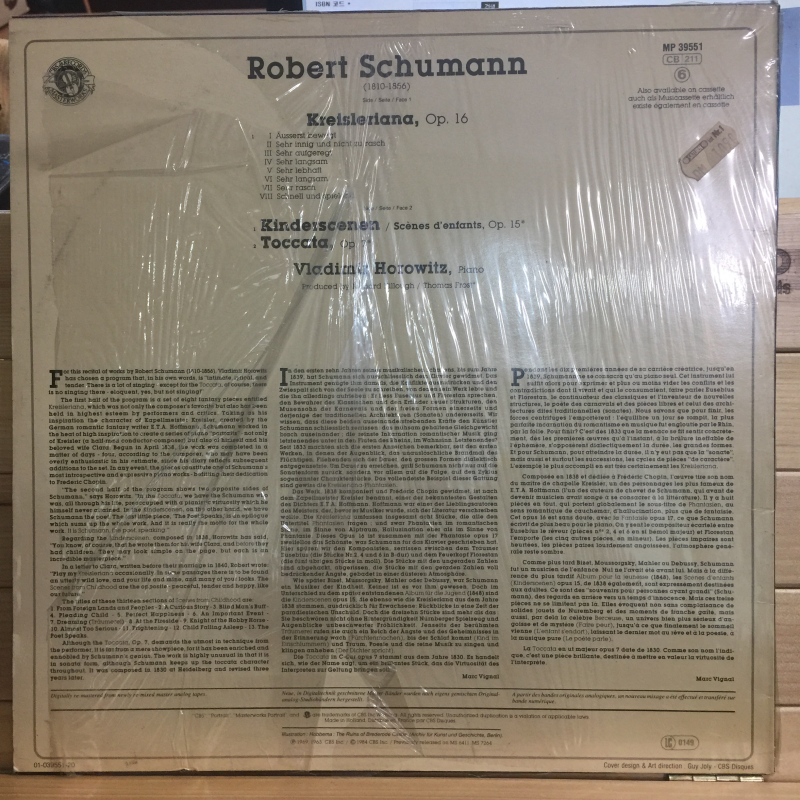 Schumann*, Vladimir Horowitz ‎– Kreisleriana - Kinderscenen - Toccata