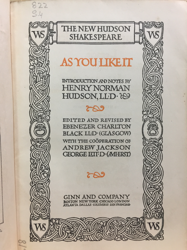 AS YOU LIKE IT - THE NEW HUDSON SHAKESPEARE