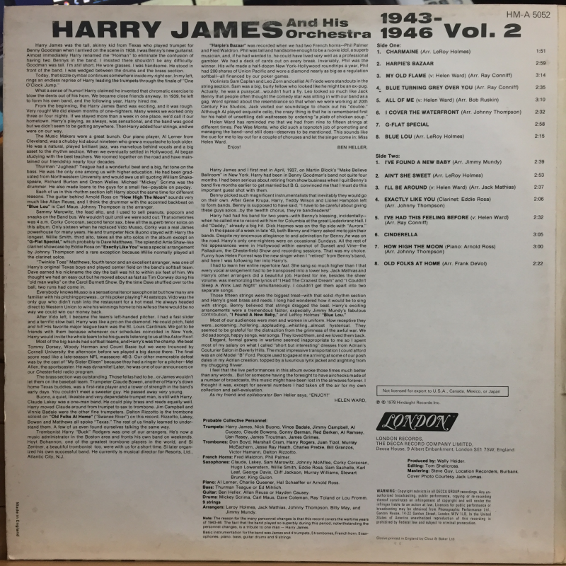 Harry James And His Orchestra ‎– Harry James And His Orchestra, 1943-1946 (Vol. 2)