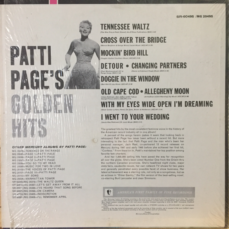 Patti Page ‎– Golden Hits