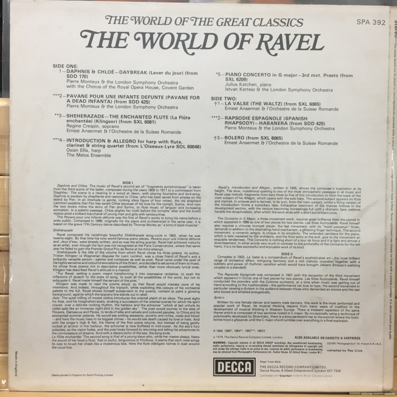 Various, Ravel ‎– The World Of Ravel