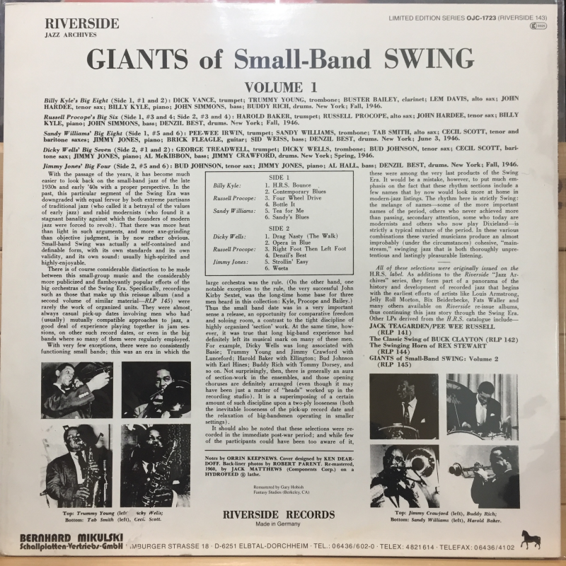 Various ‎– Giants Of Small-Band Swing Volume 1