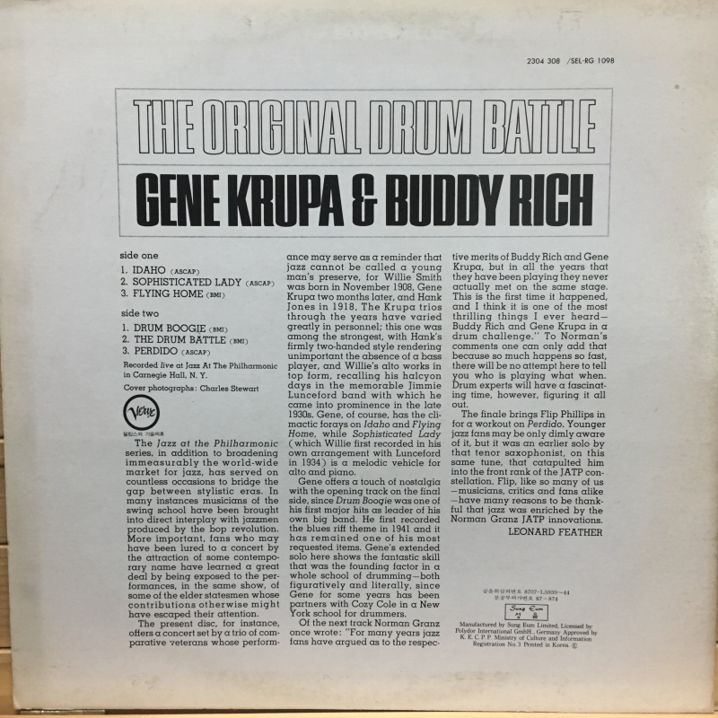 Gene Krupa & Buddy Rich ‎– The Original Drum Battle!
