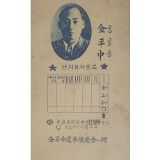 김평중 후보  선거용지 표본