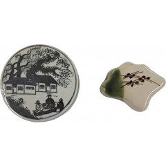 [35] 백자 인물도 합(盒) 등 2점