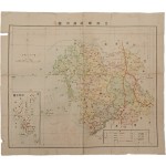 일제강점기 도로, 철도, 교통망과 행정구역이 수록된 채색 [충청남도관내도 忠淸南道管內圖]