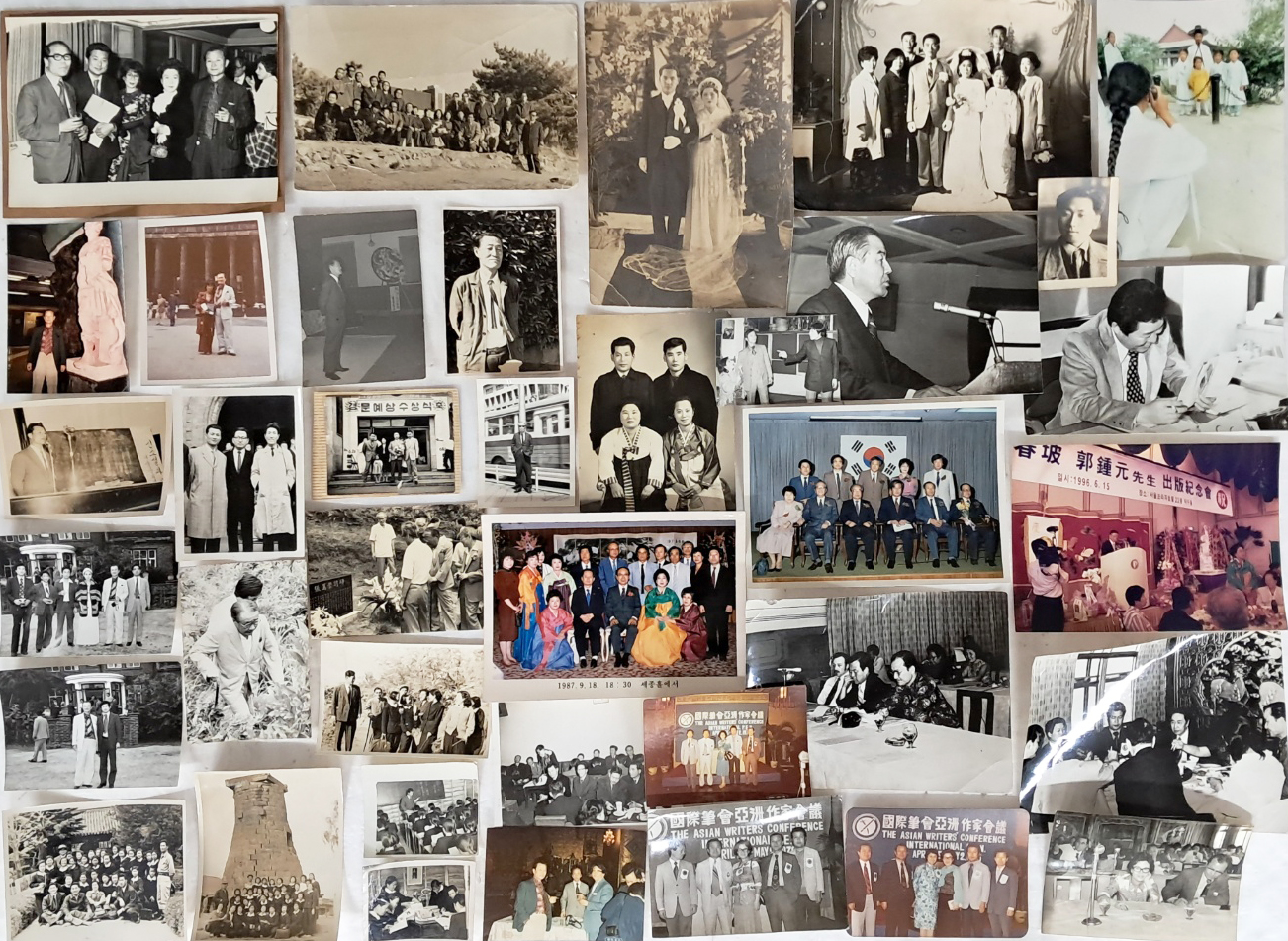 [607] 이숭녕, 전광용, 설창수, 장만영, 김광균을 비롯한 근현대 문인 관련 사진 10종 160여 장 일괄
