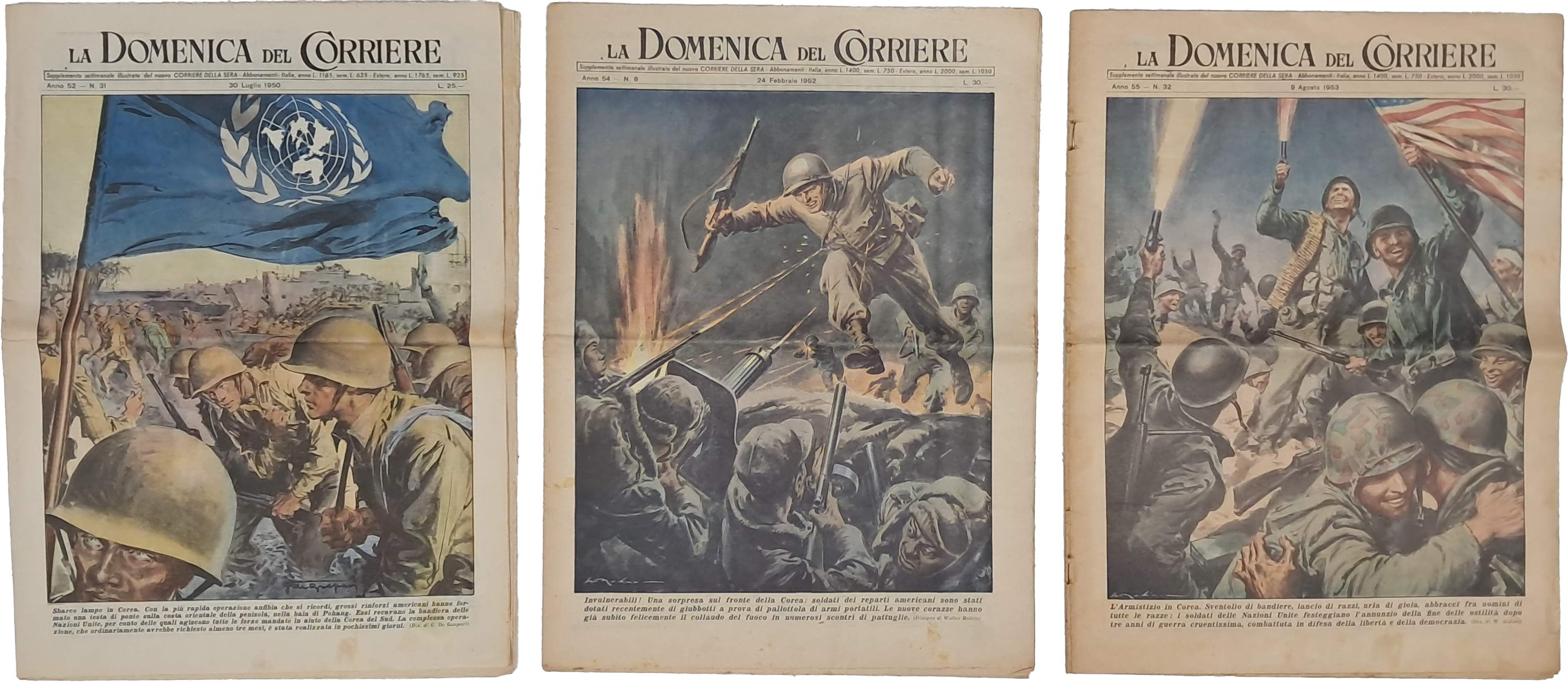 [10] 한국전쟁을 표지 삽화로 다룬 이탈리아 주간신문 [La Domenica del Corriere] 3점