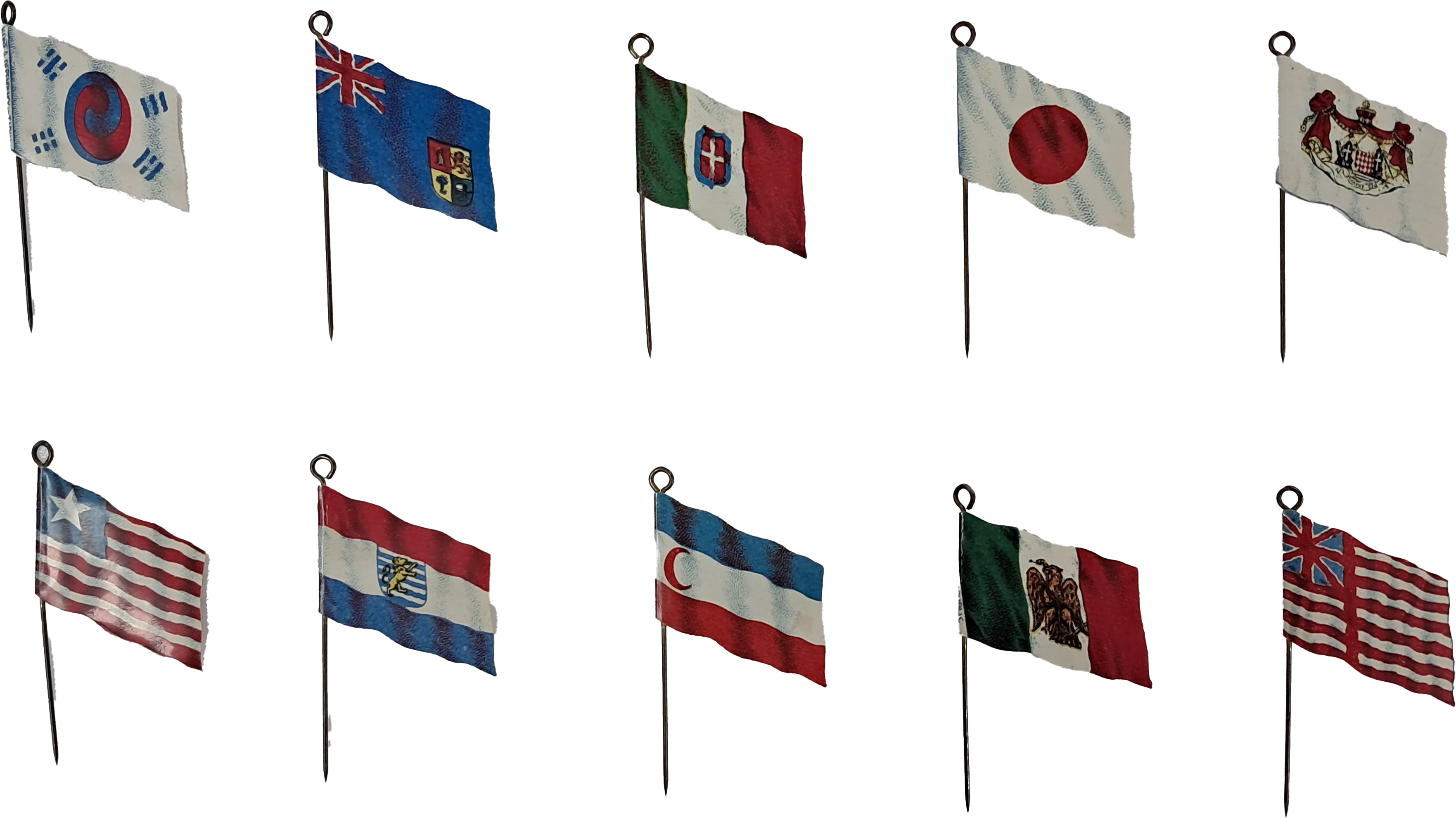 [14] 태극기가 포함된 교육용 국기 핀 10점