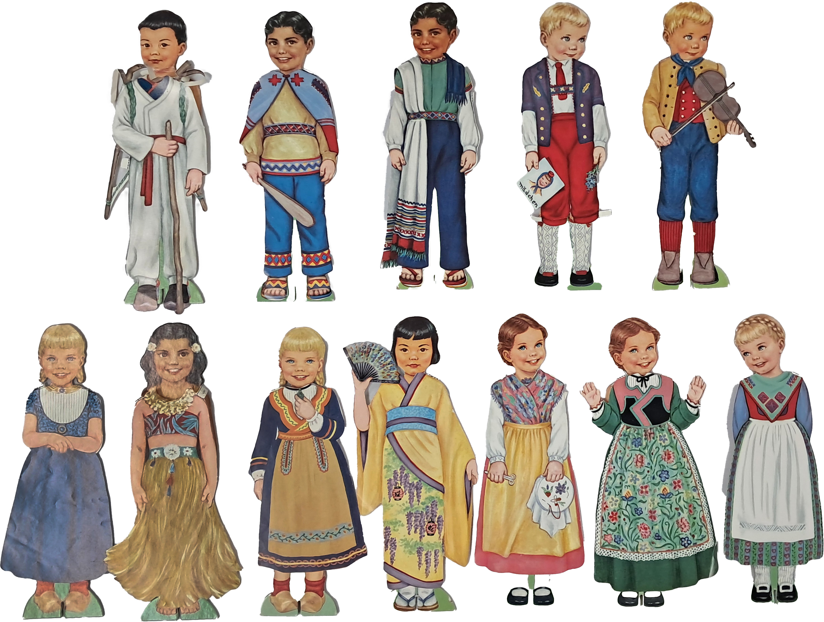 [156] 한국 ‘영수’ 인형이 포함된 [외국 종이인형 Foreign Paper Dolls]