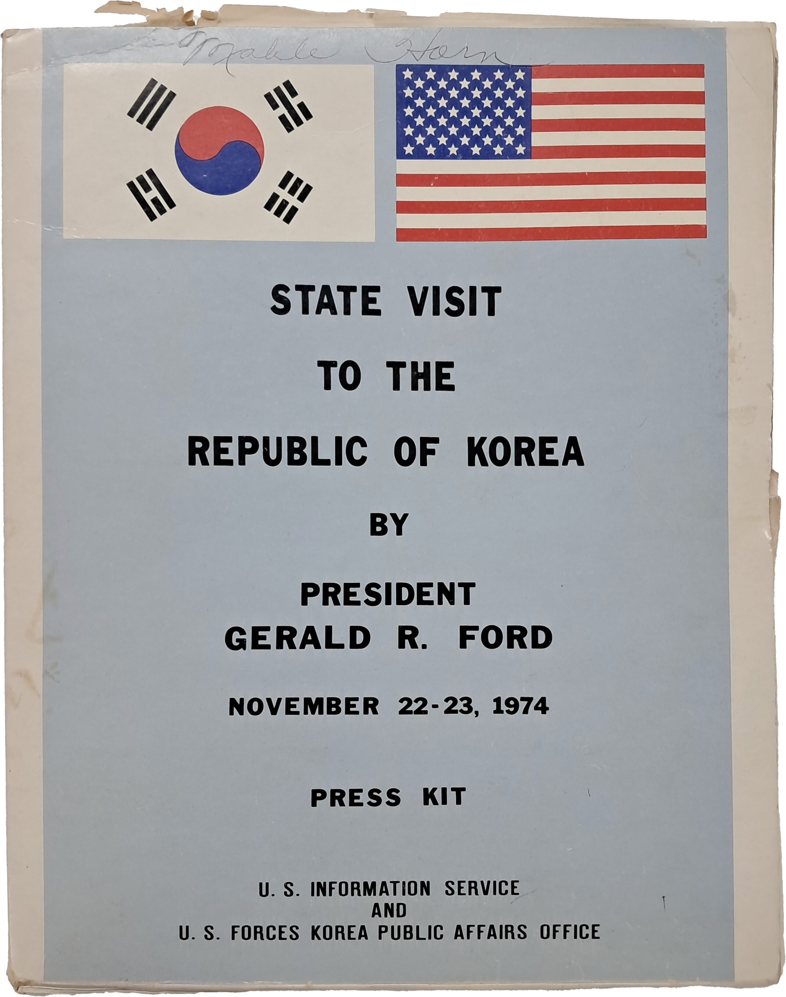 [146] 제럴드 포드 대통령 한국방문 프레스 킷(press kit) 원형 세트
