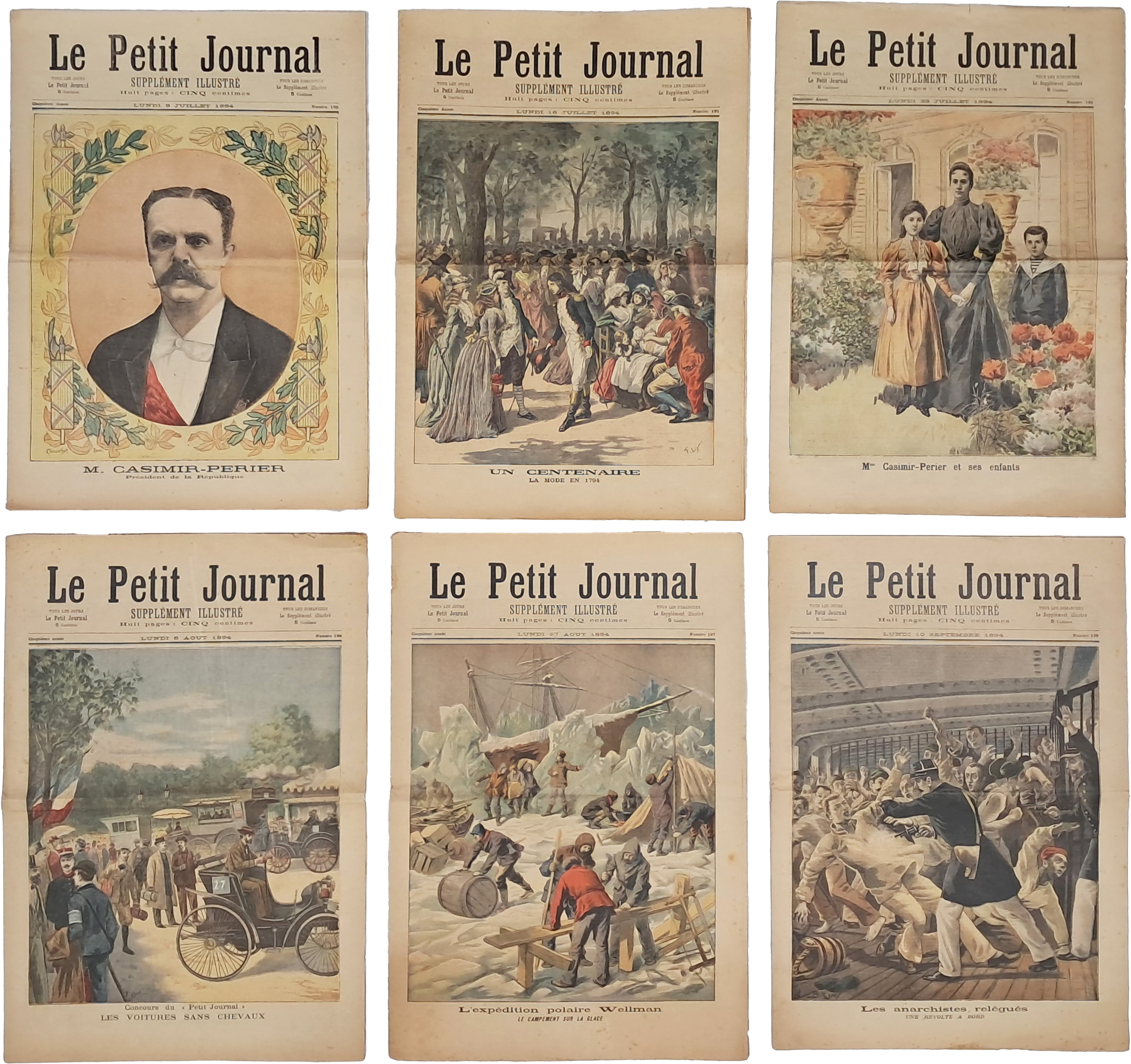 [318] 1894년 발행 프랑스 일간지 [Le Petit Journal] 삽화 부록 6권 일괄