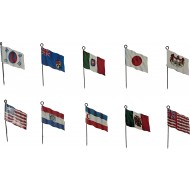 [267] 태극기가 포함된 교육용 국기 핀 10점