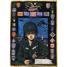 베트남전쟁기 한국 태극기 포함 대형 휘장