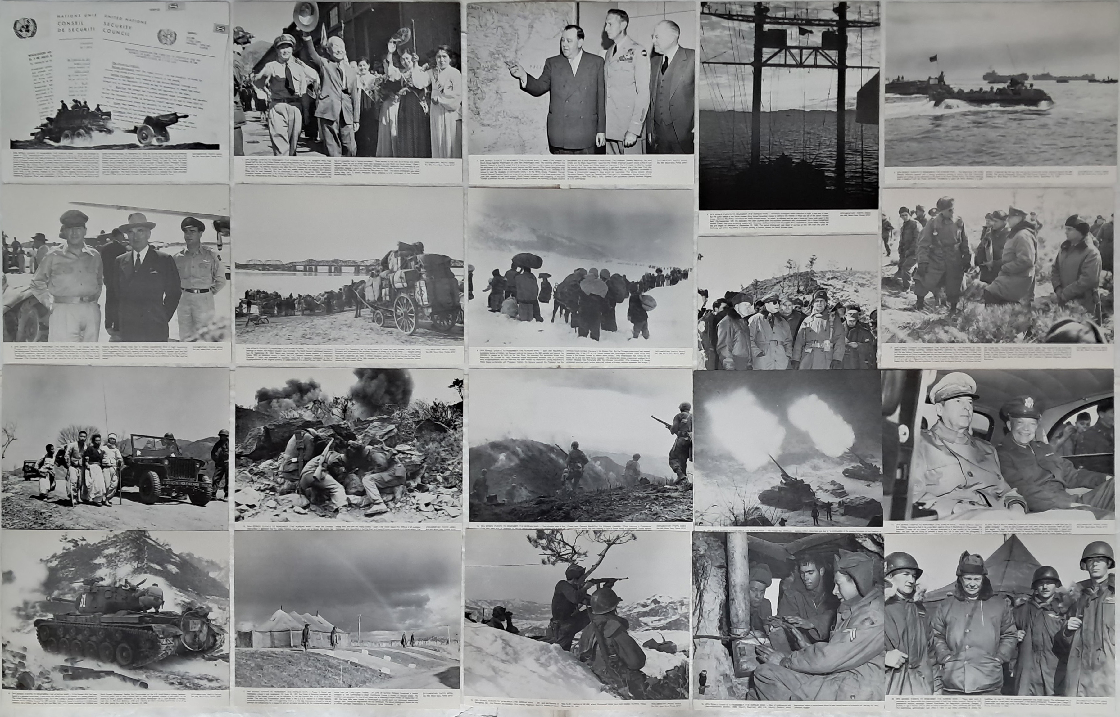 [265] Documentary Photo Aids - 한국전쟁 대형 교육사진 22매 완질