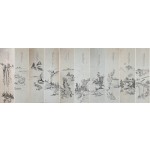 [93] 한글 시가 담긴, [산수도 山水圖] 10폭 병풍