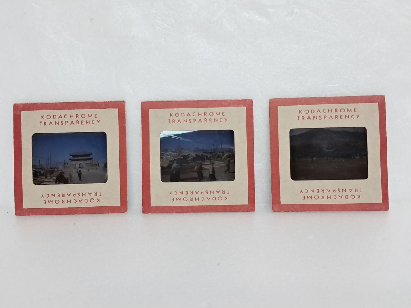 50년대 전쟁 직후 미군이 촬영한 수원지역 KODACHROME TRANSPARENCY 35mm 슬라이드 3점