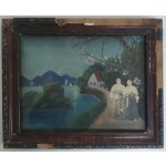 일제시대 기생모습이 있는 나무캔버스 유화