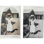 조선풍속 엽서 2점 - ‘물동이를 인 소녀’ 편