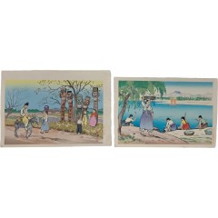 [9] 히요시 마모루(일길수日吉守 Hiyoshi, M.) 판화(版畫) 2점