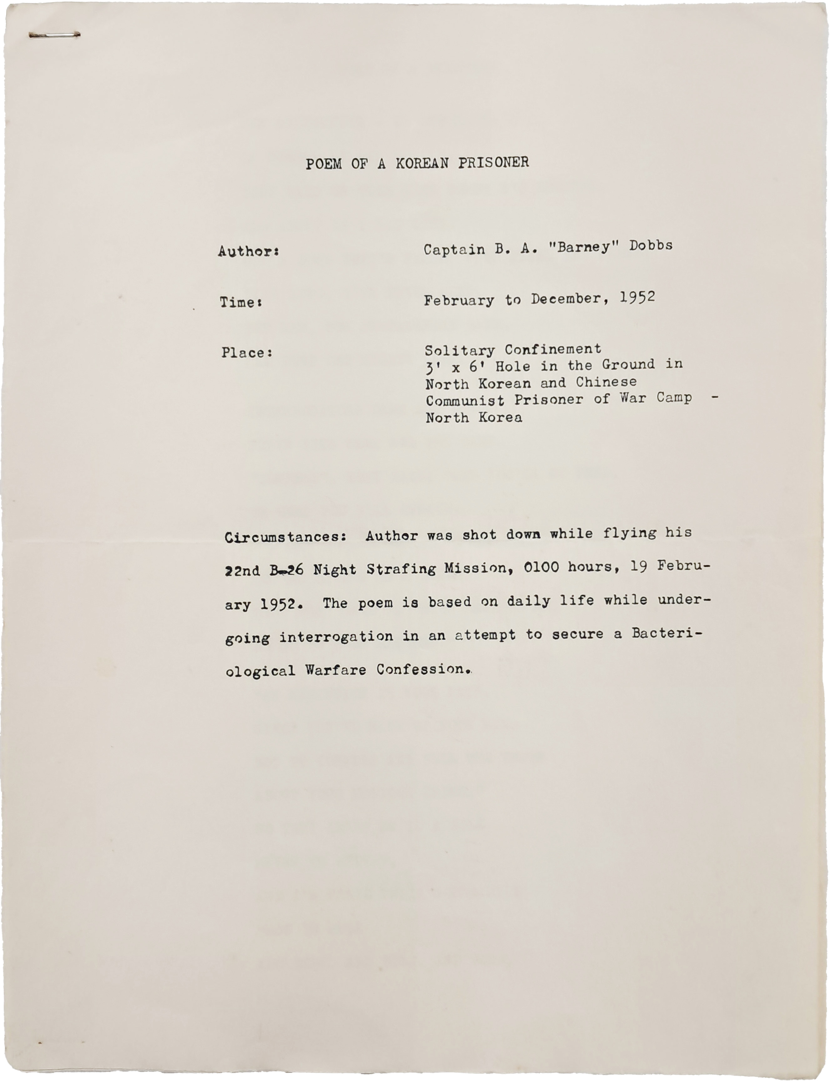 [41] 한국전쟁 포로 수기 [Poem of a Korean Prisoner]