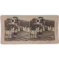 [46] 태극기가 보이는, 서울-부산 철도 개통식 입체사진