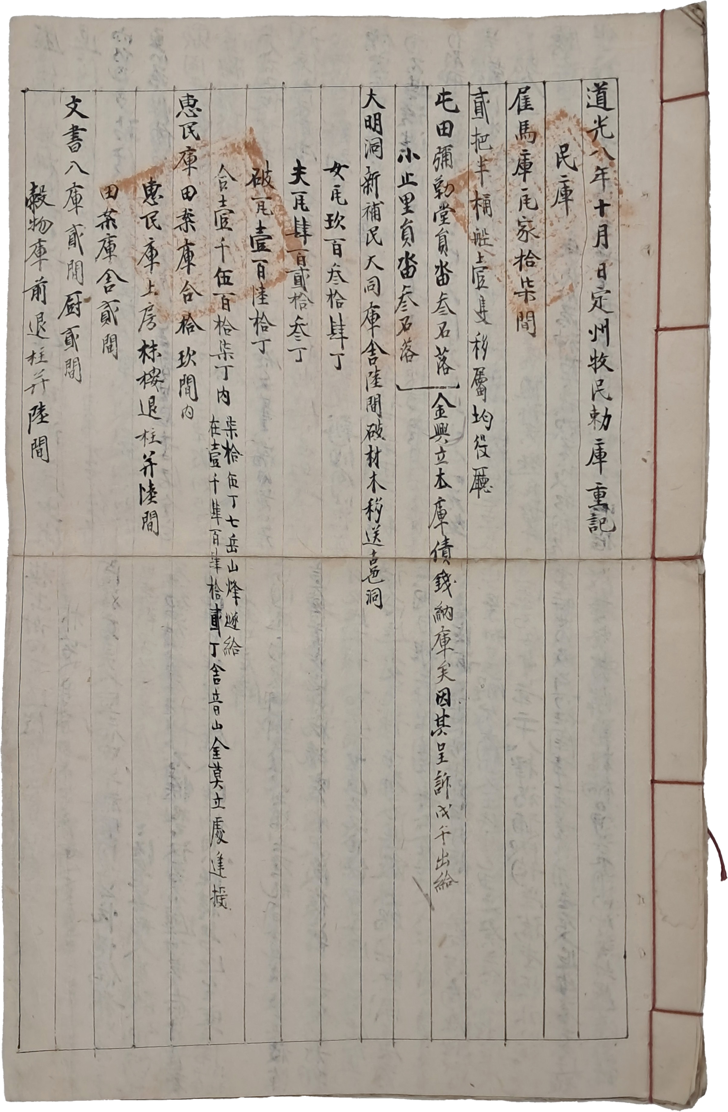 [112] 도광8년 정주 목민칙고 중기 道光八年定州牧民勅庫 重記