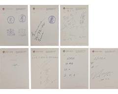 [201] 올림픽 기념 전용지에 쓴 사인지 7장(서향순, 신준섭, 허재 등)