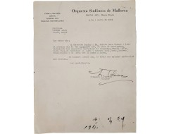 [253] 한국 언론인에게 보낸, 안익태의 친필서명이 있는 편지