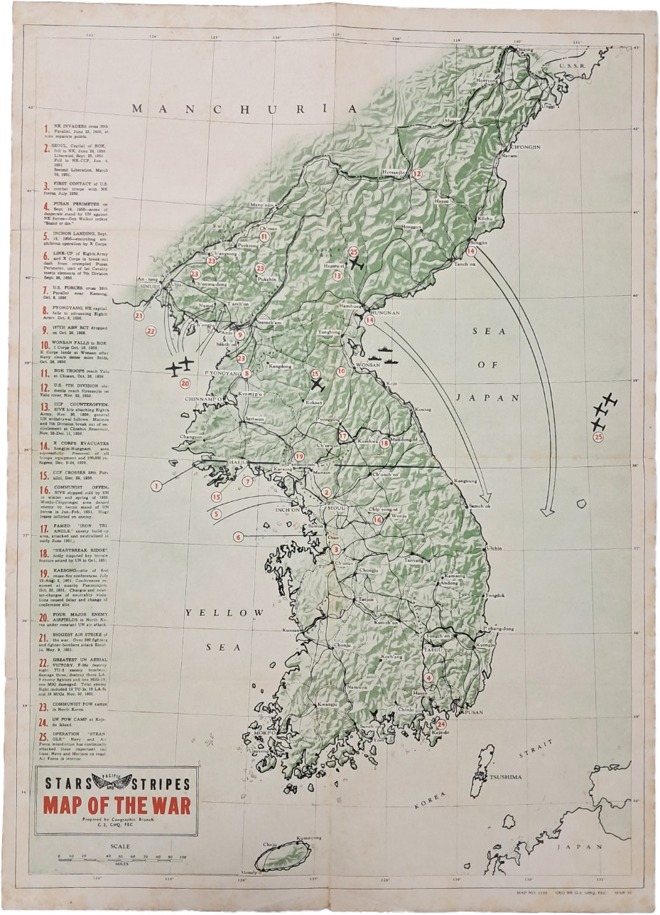[12] 한국전쟁 관련 [전쟁 지도 Map of the War]