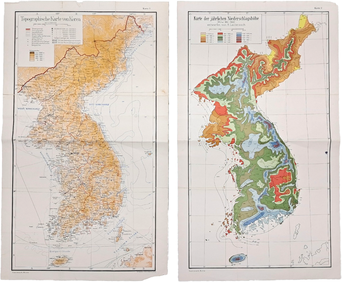 [205] 독일판 한국지도 2점 일괄