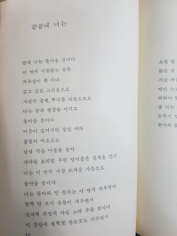 끝끝내 너는 (나종영시집,초판)