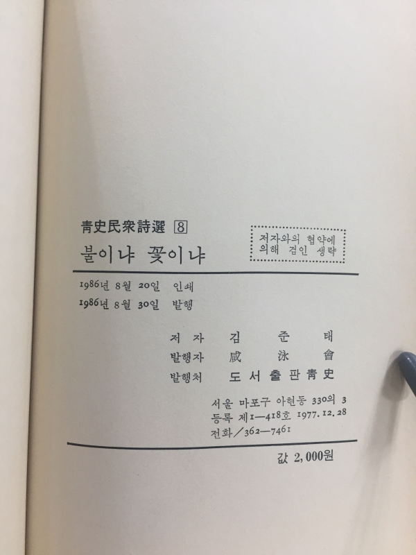 불이냐 꽃이냐 (김준태시집)