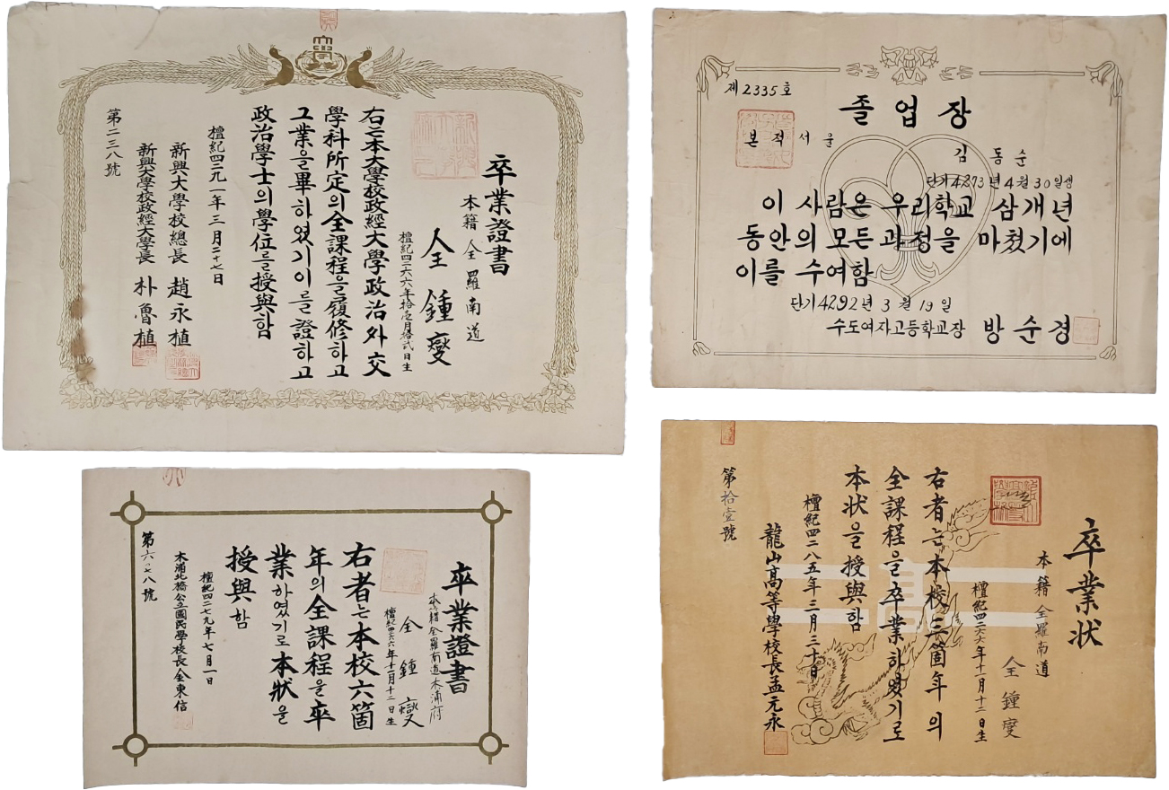 [48] 졸업증서 4점 일괄