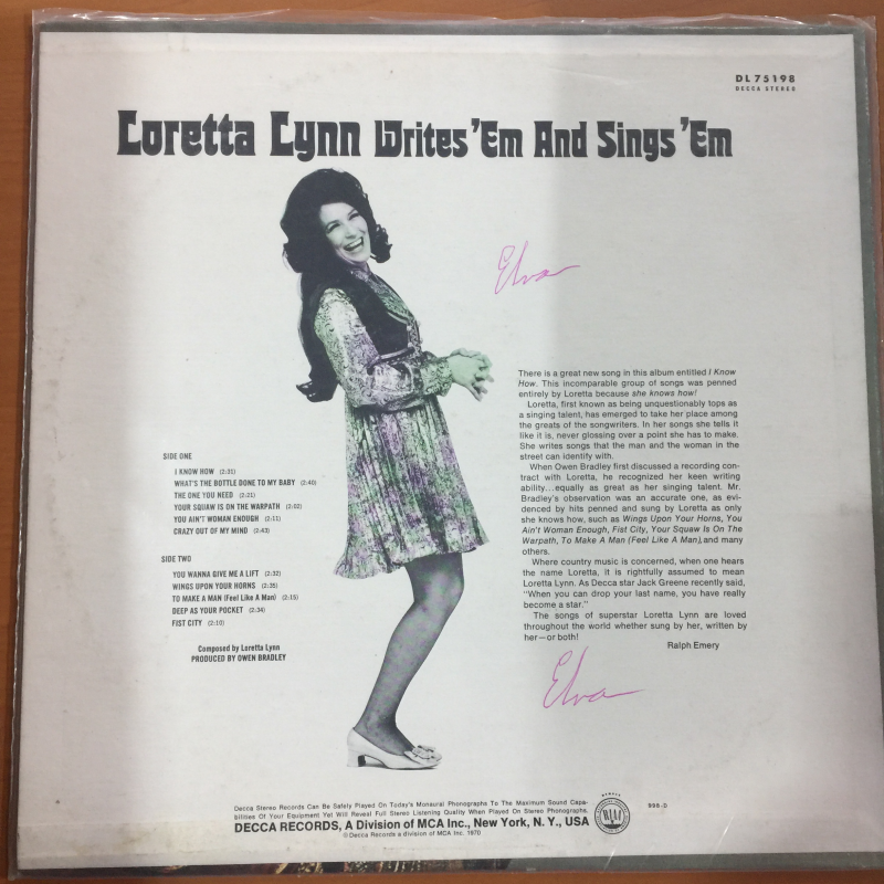LORETTA LYNN Writes 'Em and Sings 'Em 12
