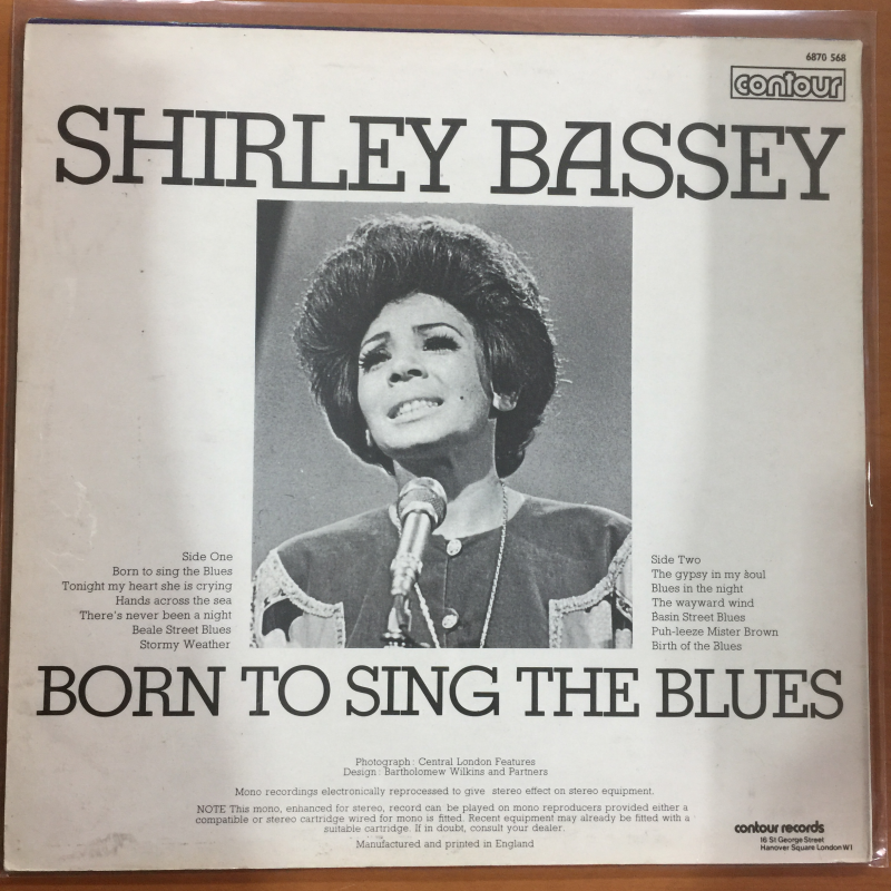 Shirley Bassey ‎– Born To Sing The Blues