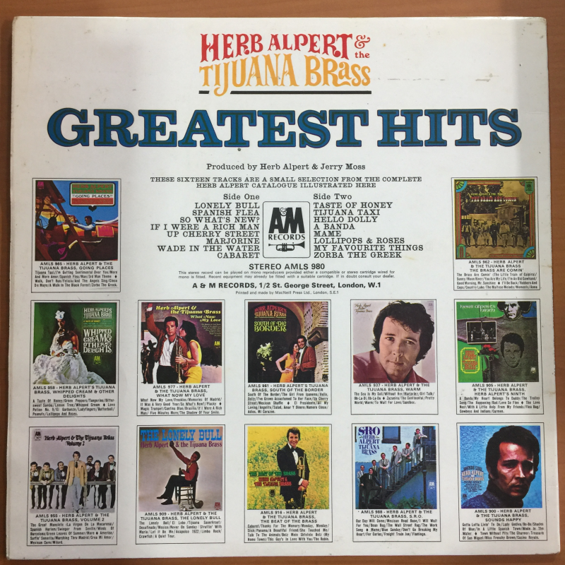 Herb Alpert & The Tijuana Brass ‎– Greatest Hits (Sixteen Great Titles)