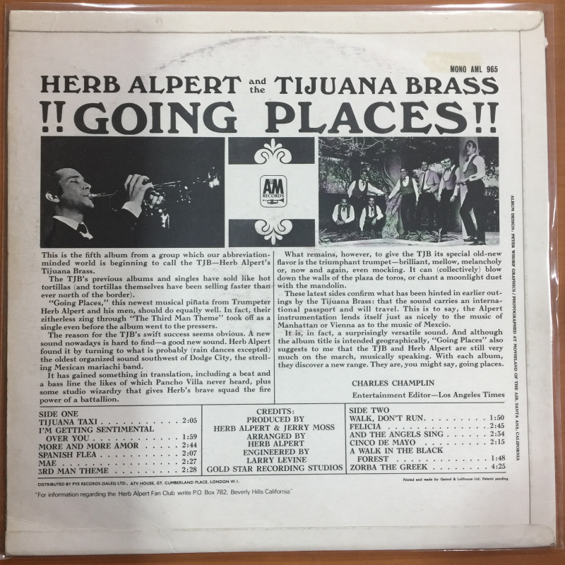 Herb Alpert And The Tijuana Brass* ‎– !!Going Places!!