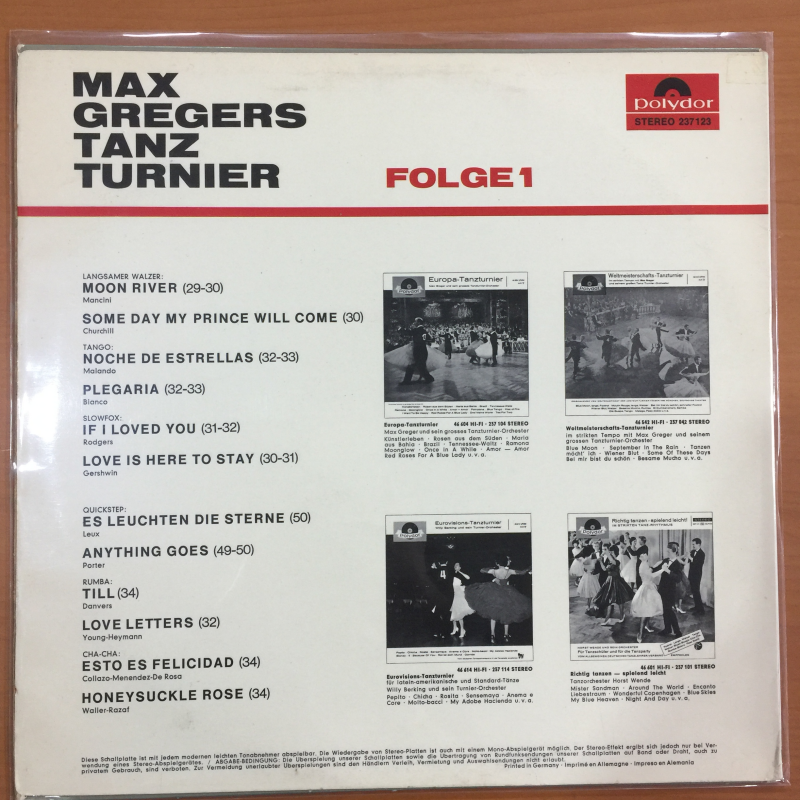 Max Greger ‎– Max Gregers Tanz Turnier Folge 1