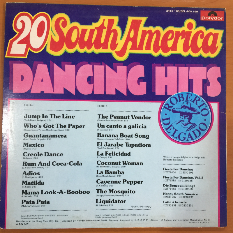 Roberto Delgado ‎– 20 South America Dancing Hits