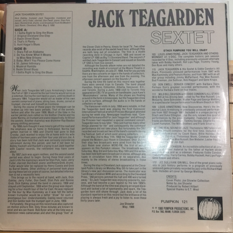 Jack Teagarden Sextet, Don Ewell ‎– The Modern Jazz Room, Cleveland, 1958