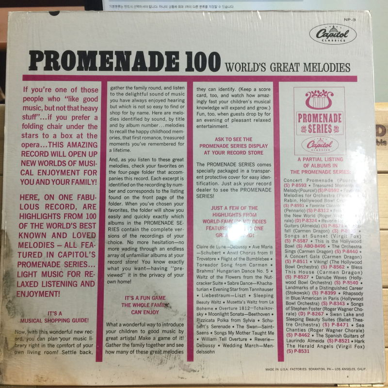 Unknown Artist ‎– The Promenade 100: Excerpts From 100 Great Melodies