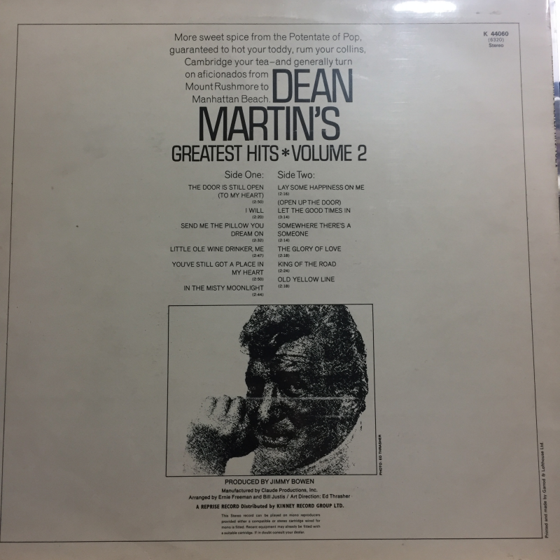 Dean Martin ‎– Dean Martin's Greatest Hits! Volume 2