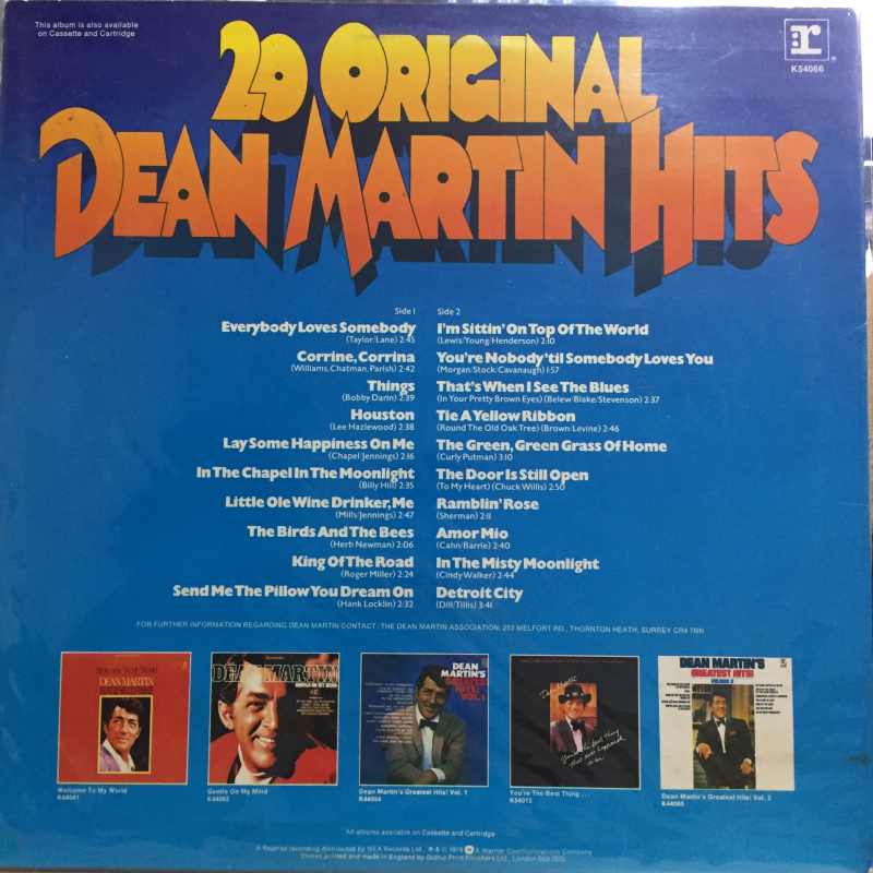 Dean Martin ‎– 20 Original Dean Martin Hits