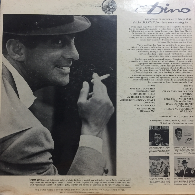 Dean Martin ‎– Dino: Italian Love Songs